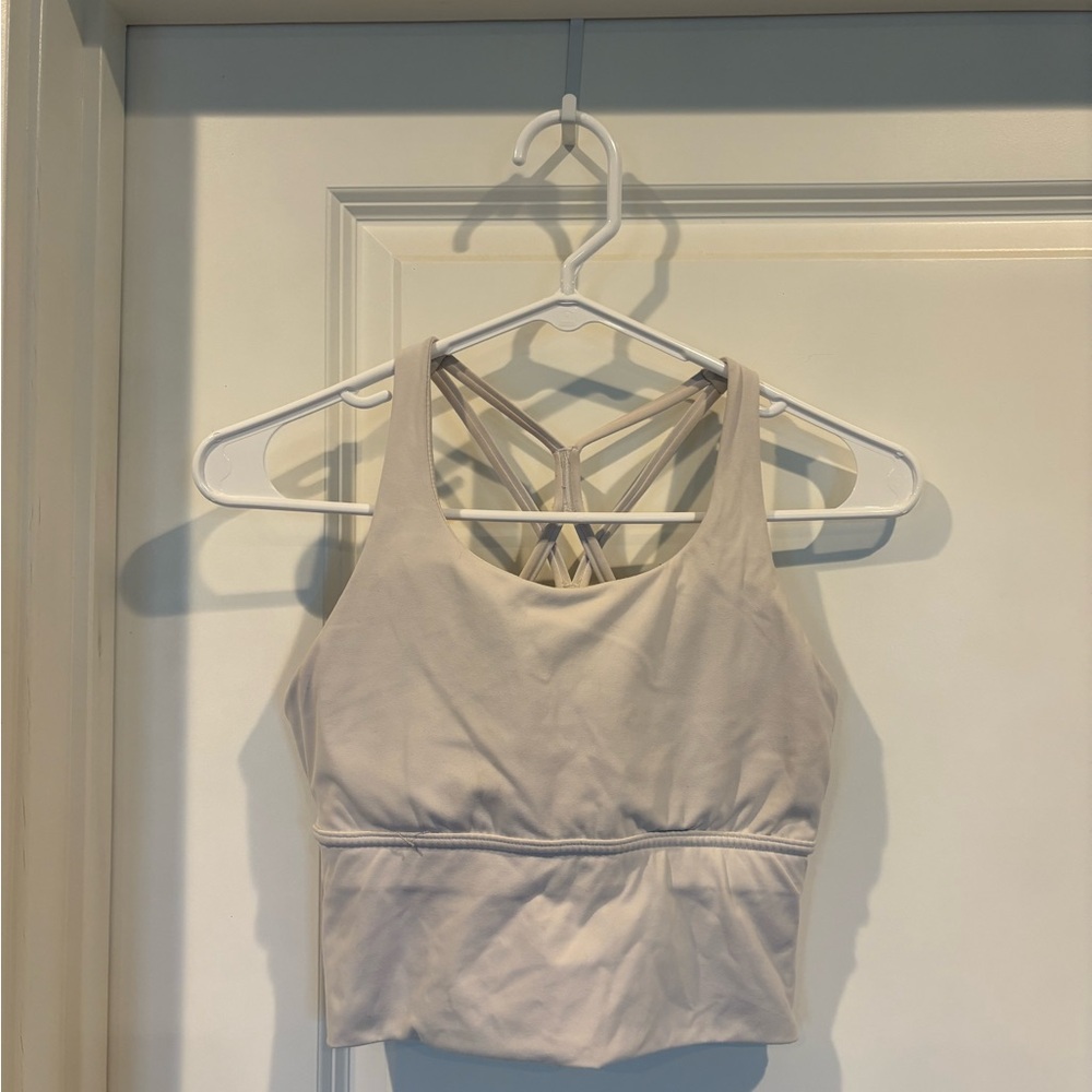 White Strappy Sports Bra